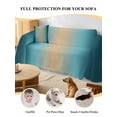 thumbnail image 4 of Turquoise Ombre Couch Cover for Dogs, Modern Yellow Gradient Farmhouse Art Washable Sofa Covers Slipcover for Pets Dogs Futon Cover, Couch Recliner Covers, Oversized Chair Slipcover 71"x91", 4 of 9