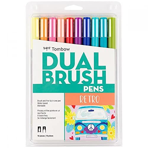 Marcadores Tombow Dual Brush Pen 10 unidades Colores Retro