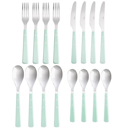 Martha Stewart Everyday Steffi burg 16-Piece Martha Blue Stainless Steel Flatware Set