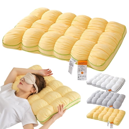 Apeya Cooling White Cloud Bread Pillow Medium Loft Bed Pillow for Side and Back Sleepers Soft Quilted Support for Bedroom and Guest Room Use 29.13 X 18.9 X 5.51 Inch