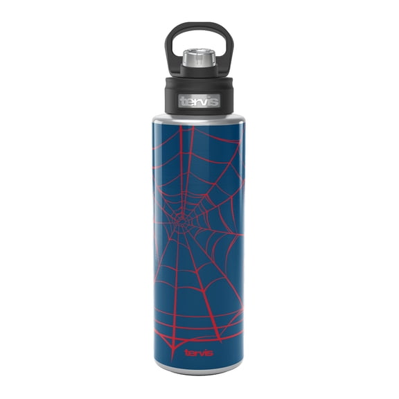 Tervis Marvel Spider-Man Embossed Web Triple Walled Insulated Tumbler Travel Cup Keeps Drinks Cold, 40oz Wide Mouth Bottle, Stainless Steel