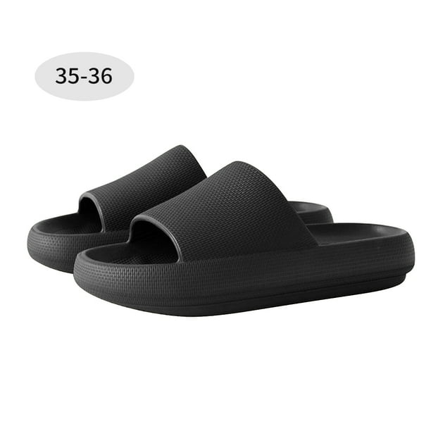 Zapatillas de casa, sandalias antideslizantes de EVA, zapatillas de suela gruesa con punta abierta para parejas, negras, adecuadas para tallas 35-36 2 piezas kenally AP001383-04B