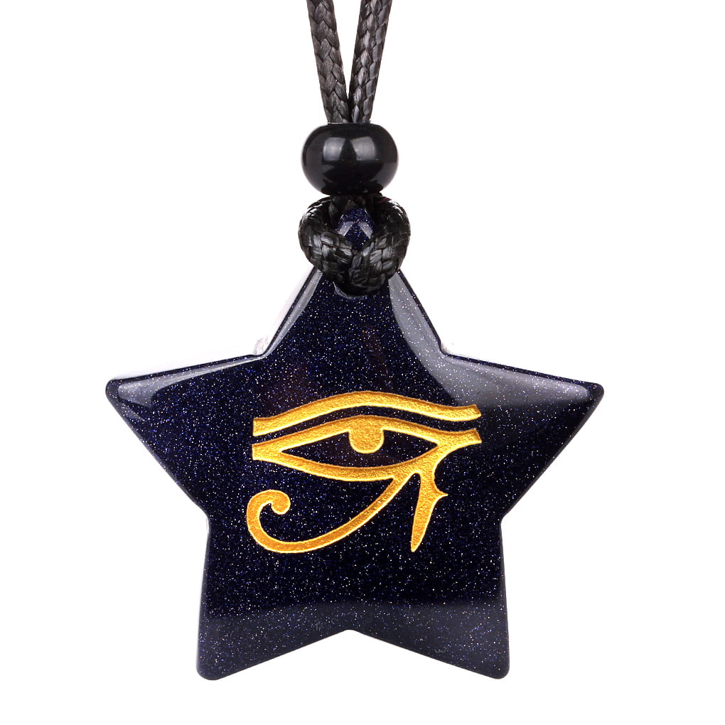 Rose Gold Eye of Horus Good Luck Amulet Pendant Necklace 