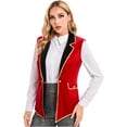 thumbnail image 3 of Alvivi Womens Circus Ringmaster Jacket Sleeveless Velvet Victorian Tailcoat Coat Red S, 3 of 7