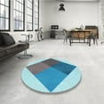 thumbnail image 3 of Ahgly Company Indoor Rectangle Patterned Steel Blue Area Rugs, 2' x 5', 3 of 6
