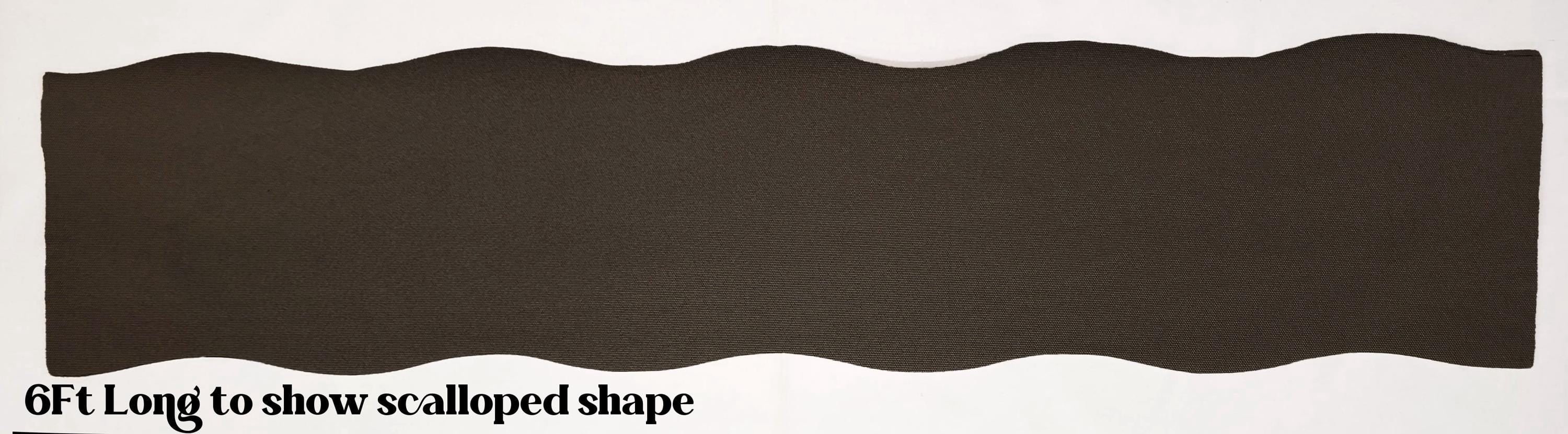 Waterproof Canvas Table Runner by Penny's Needful Things (4 Feet Long - SCALLOPED) (Dark Brown)
