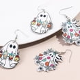 thumbnail image 5 of 3pairs Halloween Earrings Lightweight Dangle Acrylic Earring Cute Boo Ghost Pattern Earrings for Halloween Party Jewelry Gifts, 5 of 5