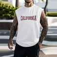 thumbnail image 2 of Baqcunre Tank Tops Men Mens Outdoor Fitness Loose Summer Leisure Printed Sports Hooded Tank Top Mens Sweatshirt Tops For Men White XL, 2 of 4