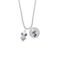 thumbnail image 2 of Delight Jewelry Resin White Snow Owl Silvertone Script Initial Disc - I - Charm Necklace, 20"+3", 2 of 4