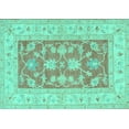 thumbnail image 1 of Ahgly Company Indoor Rectangle Oriental Turquoise Blue Traditional Area Rugs, 4' x 6', 1 of 4