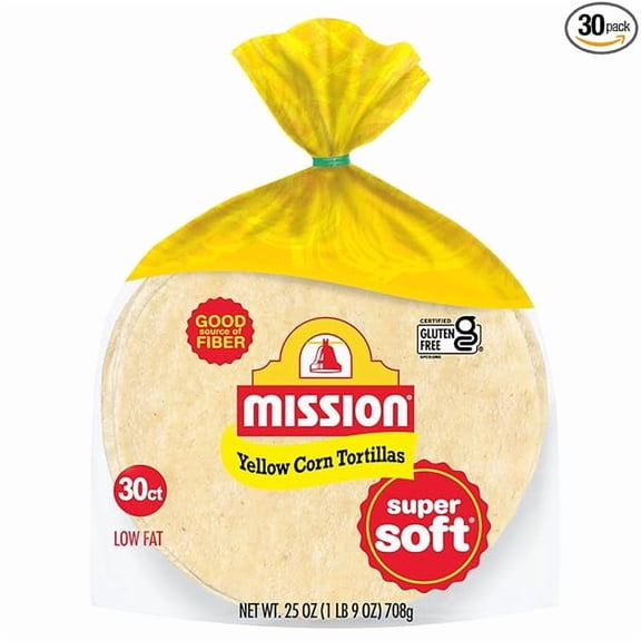 1 x Mission Yellow Corn Tortillas, Small Soft Taco Size, 30 Count, Gluten Free