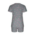 thumbnail image 7 of Mgmyaa Women's Pajama Set Printed V-Neck Sleep Shirt Short Sleeve Top with Pocket Shorts Nightwear Lounge Outfit Two-Piece Set, 7 of 7