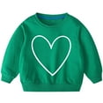 thumbnail image 4 of ATOGUTA Toddler Girls Long Sleeve Shirts Oversized Sweatshirt Long Sleeve Crewneck Kids Lightweight Cute Pullover Tops Green 2T-10, 4 of 4