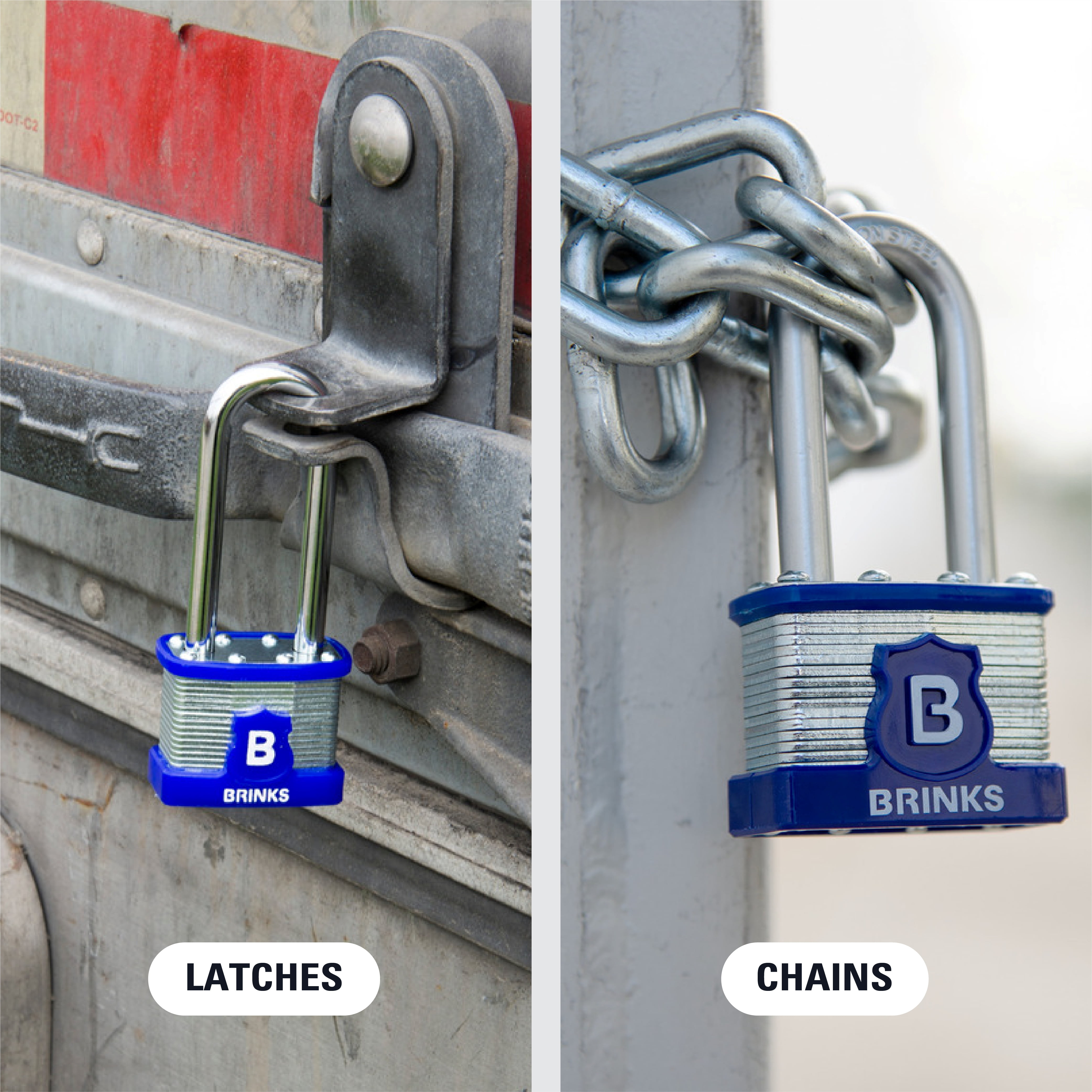 (2 pack) Brinks Laminated Steel 44mm Keyed Padlock with 2in Shackle