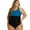 Black/Teal, variant on Plus Size High Neck One Piece Slimsuit II, High Cut, Soft Cup (Women’s Plus)