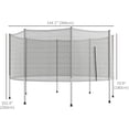 thumbnail image 2 of Soozier 12FT Trampoline Safety Enclosure Net with 8 Poles, Grey PE Material, Rust-Resistant Frame, Dual Zipper Entry for Backyard Fun & Secure Jumping Experience, 2 of 7