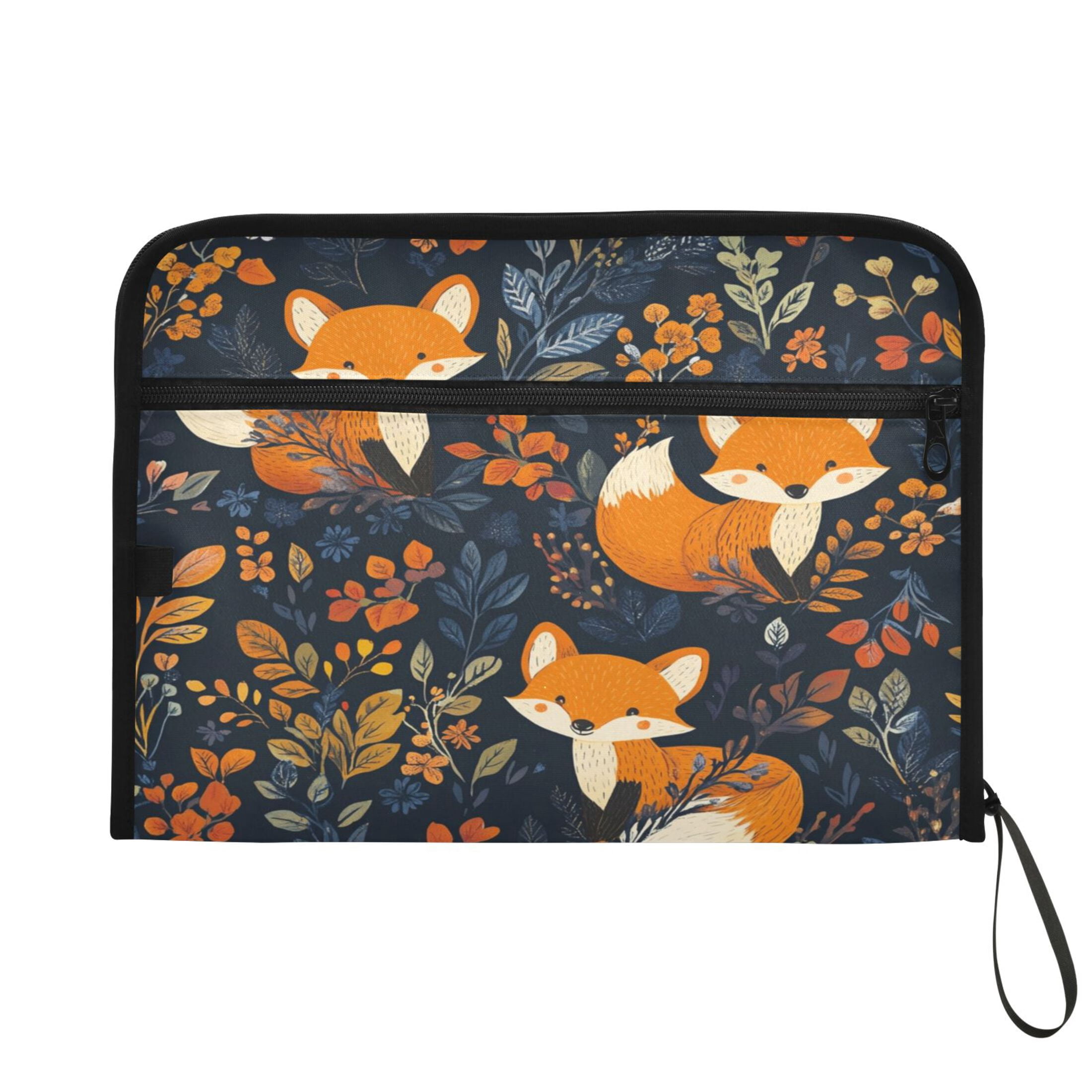 WOBOGO Cute Fox Pattern Expanding File Folder Letter Size Accordion Filing Organizer 13 Pocket Separate Organ Pocket