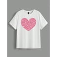 thumbnail image 2 of Casual Heart, Letter Printed Round Neck Short Sleeve Women's T-Shirts, Summer TeeFather's Day, MotheCamisetas para mujer, lindas camisetas con estampado gráfico, de manga corta, estilo casual, para ve, 2 of 6