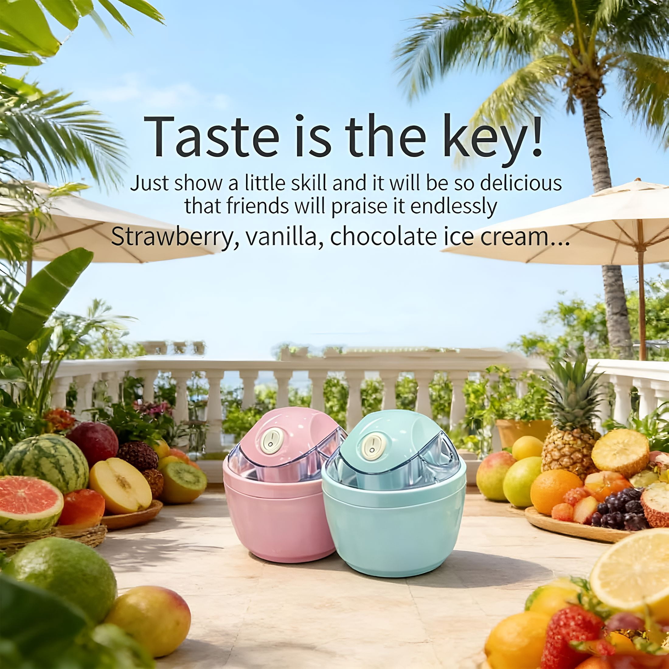 ACDANC Small Home Mini Ice Cream Maker,17Oz Electric Gelato Personal Ice Creams Maker for Homemade Frozen Yogurt,One-Touch Control,Dessert Treats and Family Use (Pink)