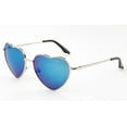 thumbnail image 2 of Women Heart Sunglasses Metal Frame Spring Hinged Lovely Aviator Heart Shape Mirror Flash Lens, 2 of 2