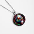 thumbnail image 4 of Chameleon Glass Circular Pendant Necklace for Women - Elegant Glass Design Womens Necklace, 4 of 5