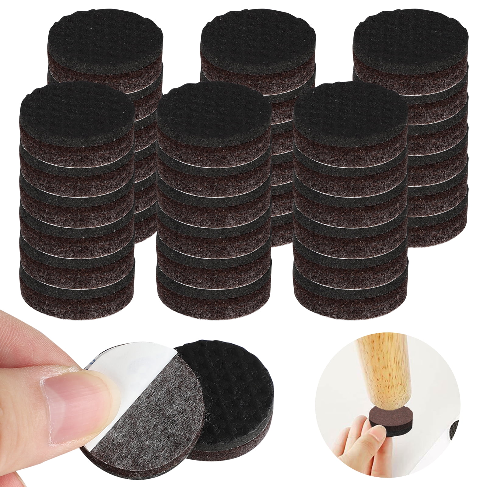 EEEkit Non-Slip Furniture Pads 36pcs 1' Anti Skid Furniture Pads Stopper Self Adhesive Rubber Furniture Feet Pads Furniture Grippers Chair Leg Protectors for Wood Hardwood Floor