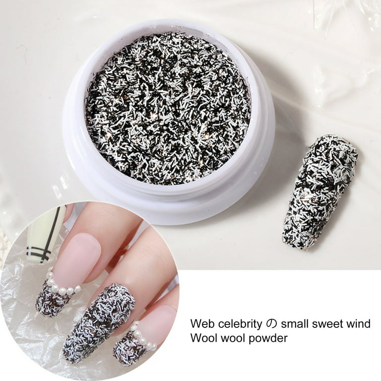 1 Box Iridescent Nail Powder Silver Black Colorful Glitter Sequins Gel  Polish Flakes Nail Art Decoration For Ma…
