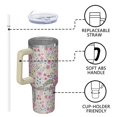 thumbnail image 4 of OBREWU Pioneer Flower Tumbler with Handle and Lid,40oz Pioneer Flower Double Wall Vacuum Insulated Tumbler,Pioneer Flower Cups Gift for Women and Men, 4 of 7