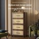 thumbnail image 3 of Gabinete de almacenamiento con cajones de estilo medio antiguo, gabinete de aperitivos con ruedas multicapa, gabinete de almacenamiento, caja organizadora de juguetes para dormitorio en casa, 3 of 4