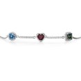 thumbnail image 2 of Gem Stone King 925 Sterling Silver Bracelet Persian Blue Moissanite Rhodolite Garnet (1.85 Cttw), 2 of 4