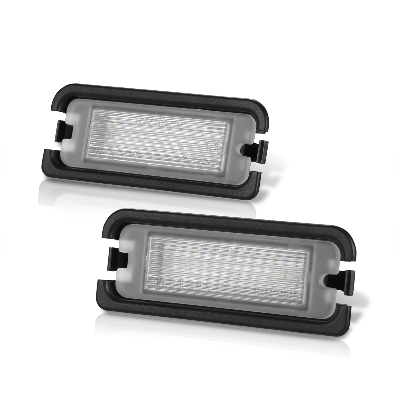 AJP Distributors White SMD LED Rear Bumper License Plate Lights Assembly Lamps Pair Compatible/Replacement For Ford Mustang S550 2015 2016 2017 2018 2019 2020 2021 2022 2023 15 16 17 18 19 20 21 22 23