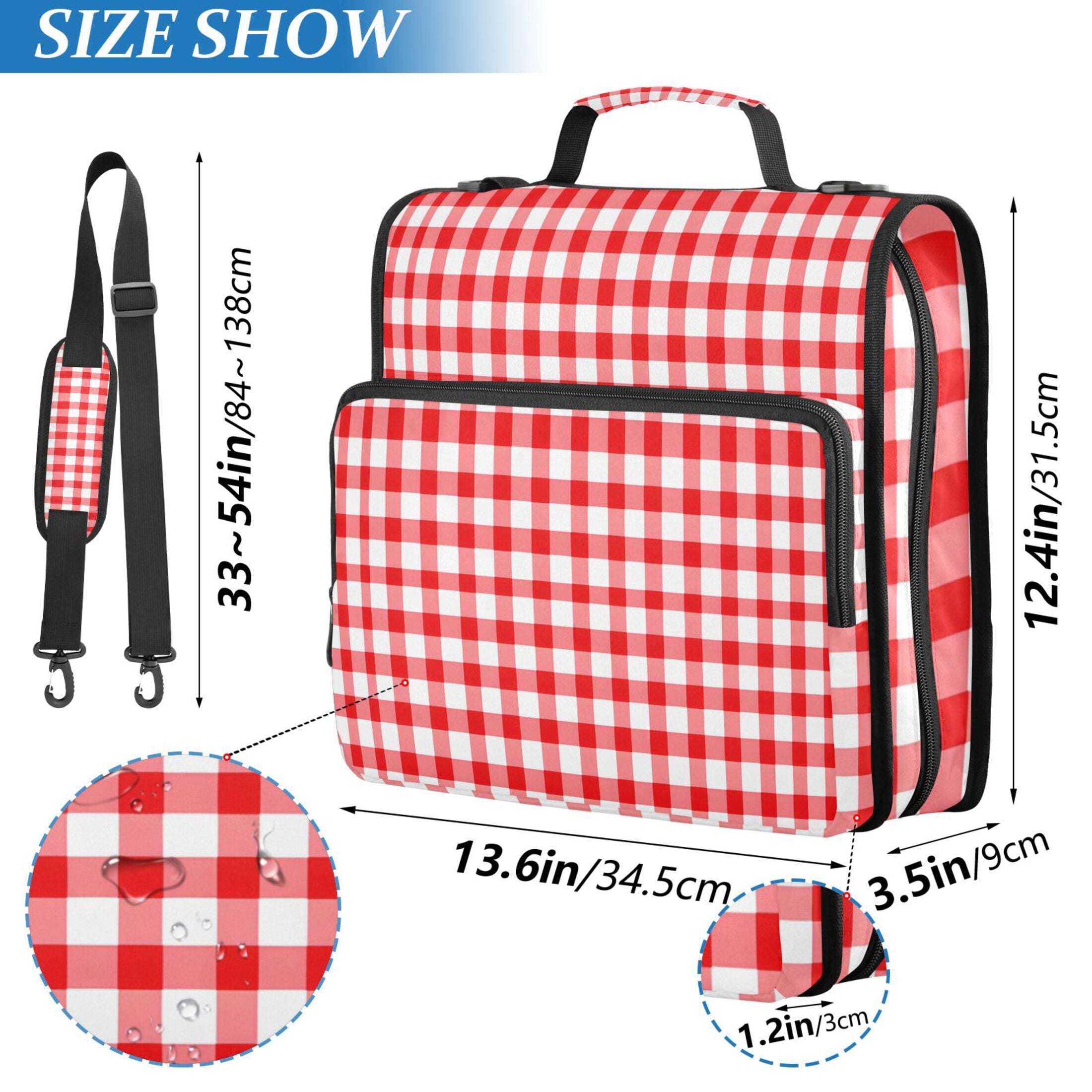 ALAZA Zipper Binder Checkered Grid-d3 3 Ring Trapper Keeper File Folder Organizer Bag