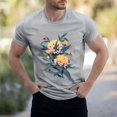 thumbnail image 2 of NAMTYQX Mens Graphic T-Shirts Loose Casual Lightweight Stretchy Pattern Plus Size Lounges Cool Short Sleeve O Neck Men's T-Shirts Gray Size XL, 2 of 5