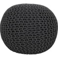 thumbnail image 4 of REDEARTH Round Pouf Foot Stool Ottoman -Cotton Hand Knitted Dori Pouffe, Cord Boho Home Dcor, Stuffed Cable Poof Accent Chair for Living Room, Bedroom, Nursery, Kidsroom 19.5"x19.5"x14"; Dark Gray, 4 of 8