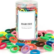 SVOPY 300 PCS Baby Hair Ties, Cotton Toddler Hair Ties for Girls and Kids, Seamless Hair Bands, Multicolor Small Elastics Soft Ponytail Holders, No Damage Stretchy Hair Tie for Thick Heavy Curly Hair