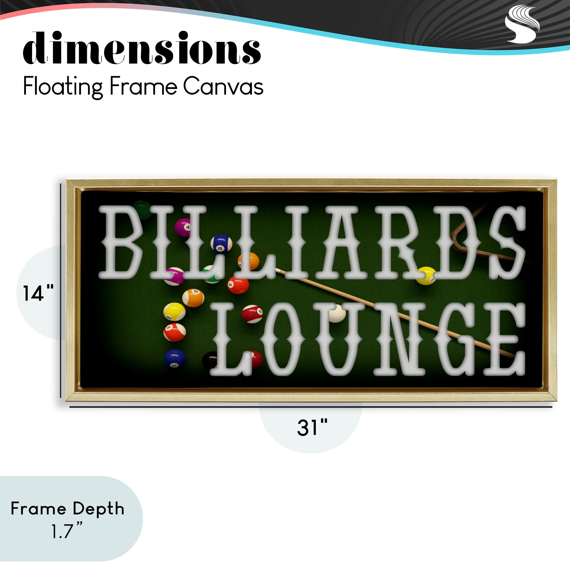 Stupell Industries Billiards Lounge Recreation Gold Framed Floater Canvas Wall Art, design by Marcus Prime