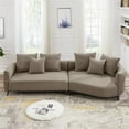 thumbnail image 3 of Lusitania Fabric & Solid Wood Right Facing Sectional Sofa in Mocha, 3 of 8