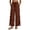 Brown, variant on Palazzo Pants for Women Drawstring Waist Side Lace Slit Fringe Hem Large Side Pockets Relaxed Fit Womens Wide Leg Pants