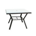 thumbnail image 2 of Jeco 40" Square Glass Top Patio Dining Table in Brown, 2 of 2