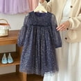 thumbnail image 3 of Fozruso Girls Basic Dresses Toddler Girls Long Sleeve Star Moon Sequin Dress Dance Party Dresses Clothes Sizes 4-5 Years, 3 of 5