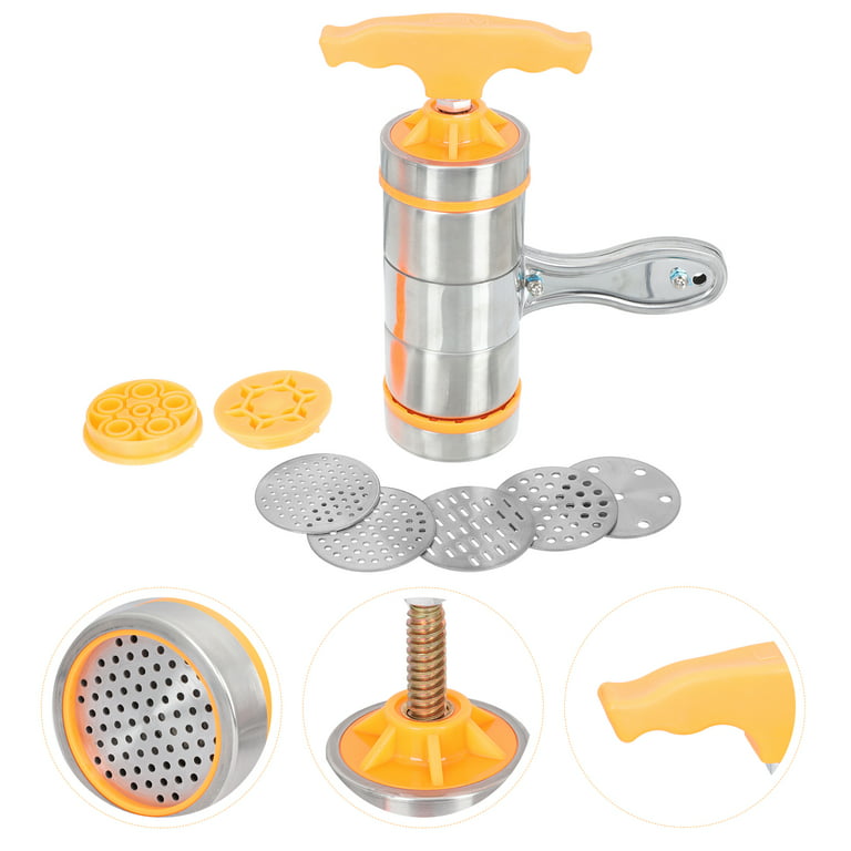 Trumoontree Electric Pasta Maker Automatic Noodle Machine Fresh Pasta Dough  Roller Stainless Steel(2 Blades for 2.5mm Round&4mm Flat Noodle)