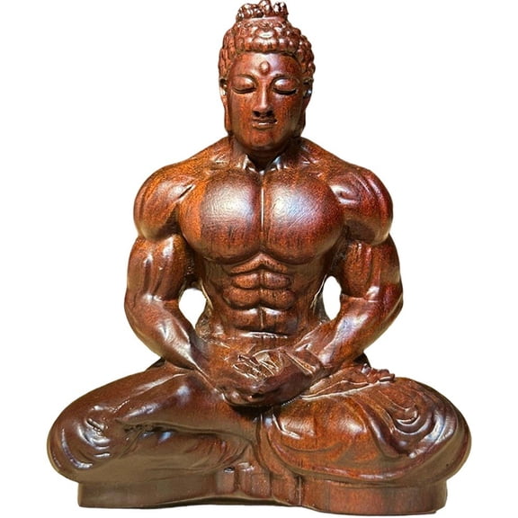 Vjnyvs Mini Wooden Buddha Statue, Small Zen Monk Figurine for Meditation Car Home Office Decor