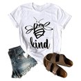thumbnail image 2 of Camisa con estampado de letras de verano, cuello redondo, manga corta, camiseta holgada informal con letras a la moda para mujer, gris grafito (letra negra) XXL, 2 of 4