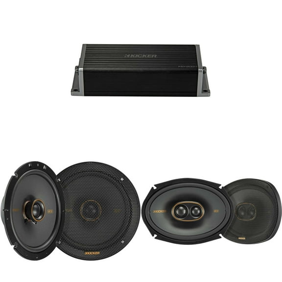 Kicker 47KEY2004 4-Channel DSP Smart Amp w/ 51KSC 6.75" 3 & 6x9" 3-way Audio Upgrade Bundle