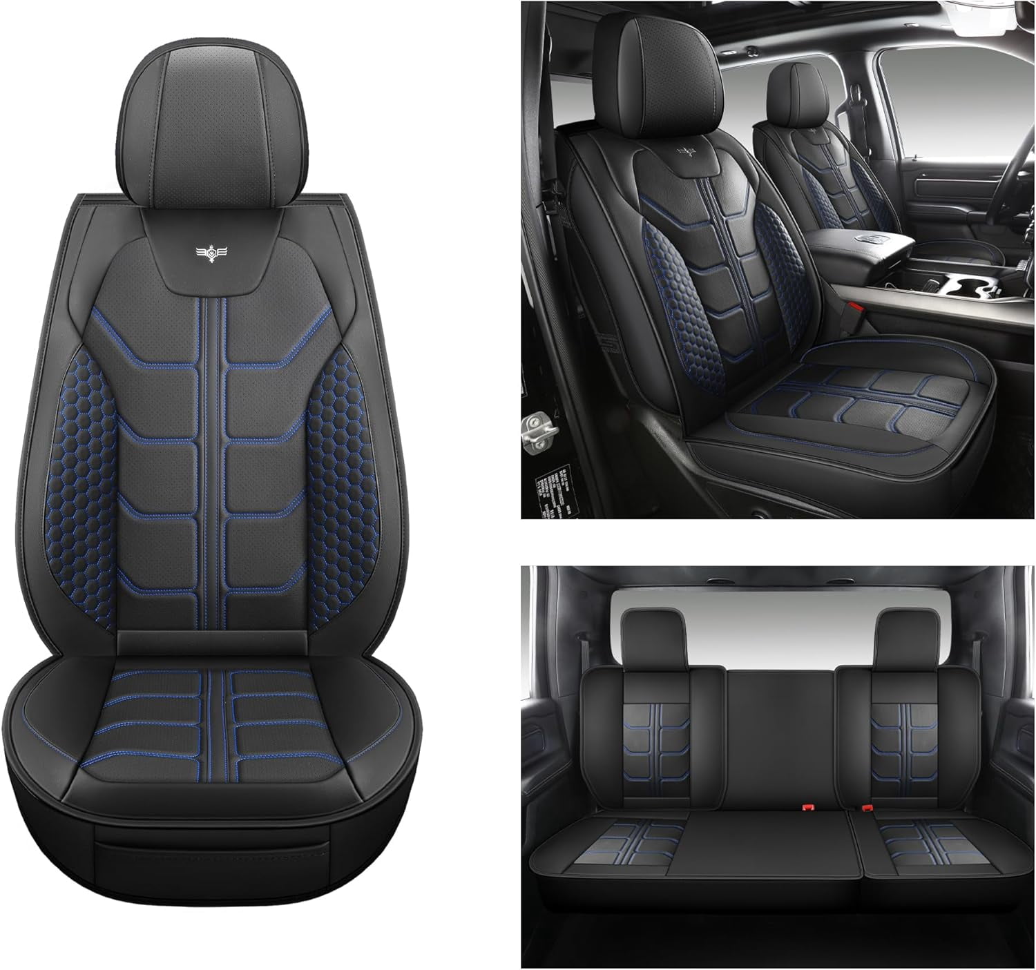 LINGVIDO Chevy Silverado Seat Covers - Custom Fit for GMC Sierra, Pickup Truck Seat Cover for 07-25 1500 2500HD 3500HD, Regular Cab, Double Cab, Crew Cab, LT, LZT, RST, Trail Boss