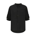 thumbnail image 4 of HUPOM Cardigan Men Button Long Sleeve Button Down Casual Solid Sweaters For Men Black 4XL(US:16), 4 of 7