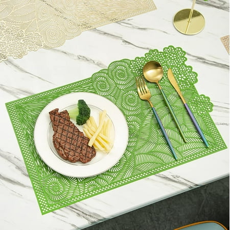

LINLIN 4 Pack Placemats Round Placemat PVC Placemats Round Placemats Waterproof Oilproof Table Placemats