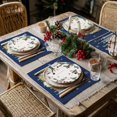 thumbnail image 4 of Juego de 4 manteles GEEORY, 30 x 45 cm, color azul navideño, 4 of 7