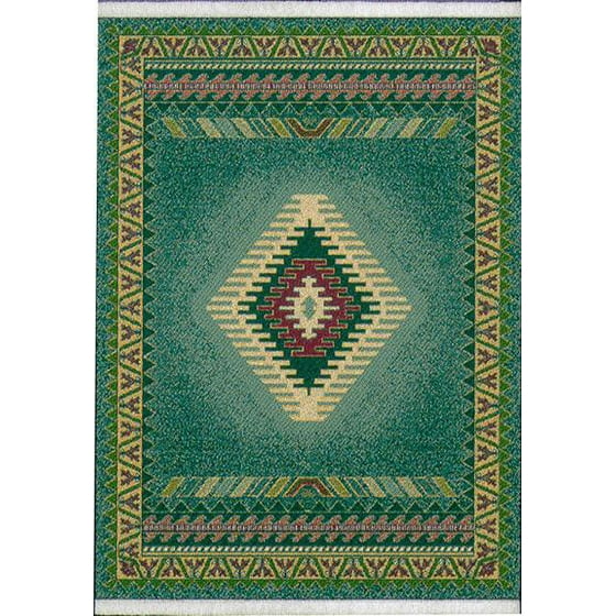 Designer Home Urban Area Rugs 040 27040 Southwestern Lodge Light Green Native American Indian Border Rug