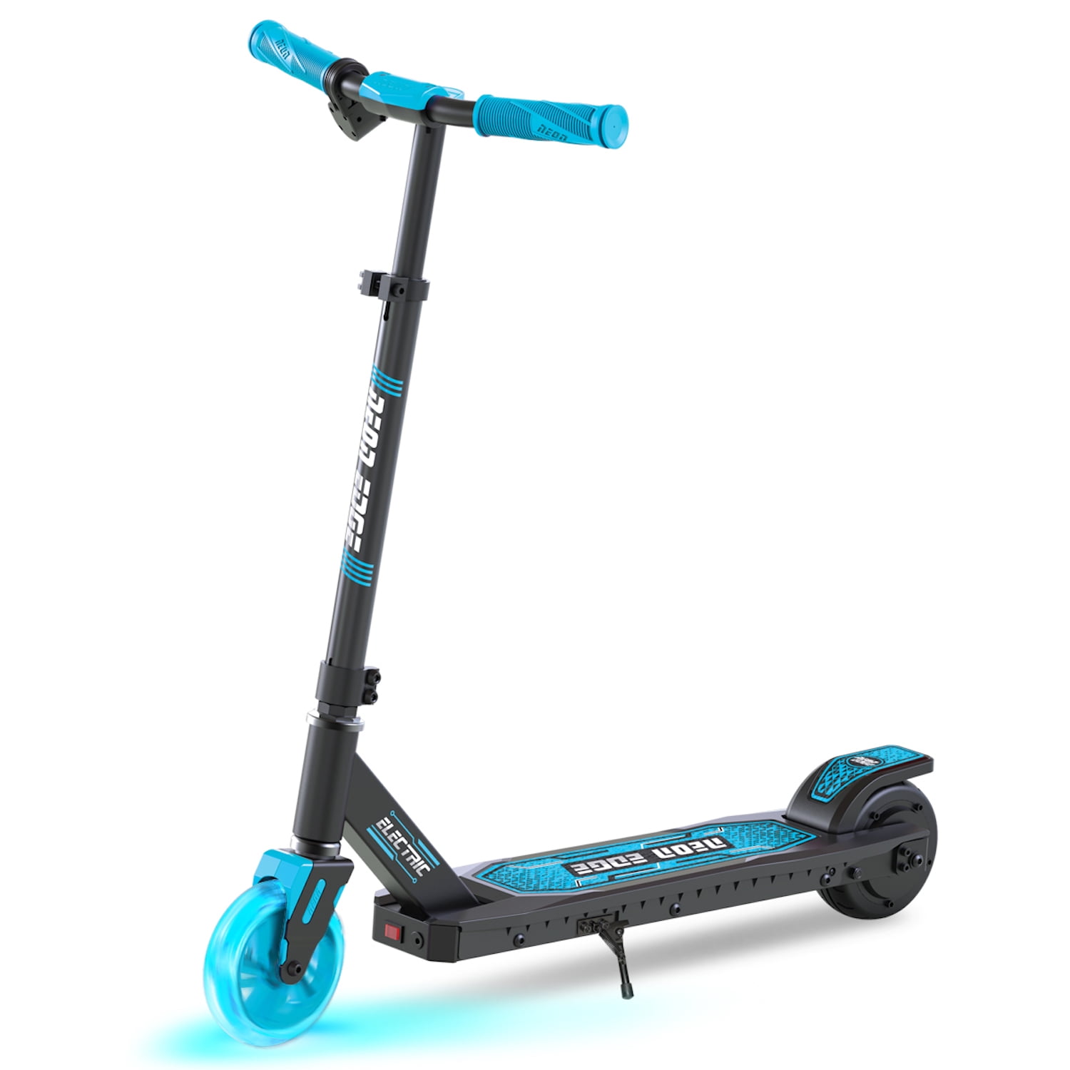 Neon Edge Electric Scooter for Kids Age 8+ Years Blue, LED Light Up